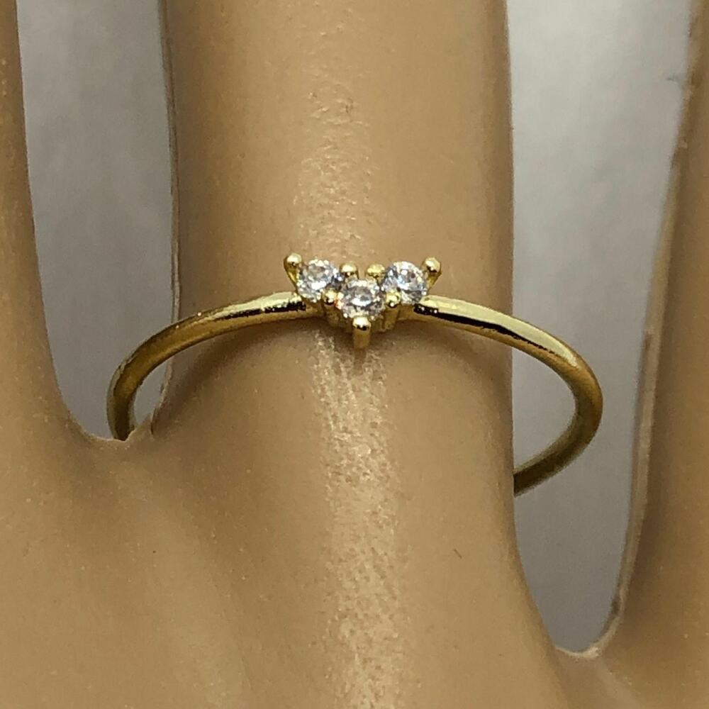 Yellow Steel CZ Ring Size 8